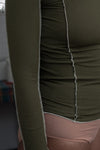 BASERANGE Long Sleeve T-Shirt TTML Collection Ribbed Cotton Portugal BAS-TTML-RB-WI23-LV Green